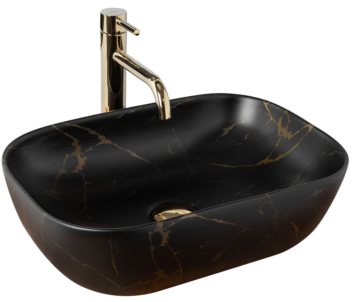 Aufsatzwaschbecken Rea Belinda Black Marble Mat 1