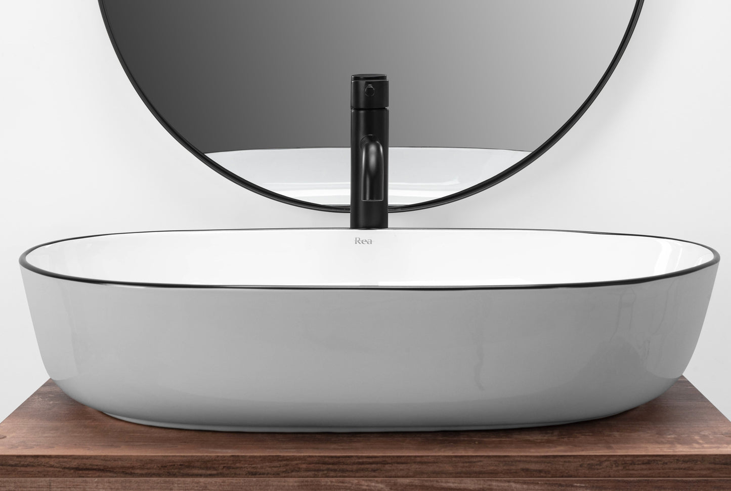 Aufsatzwaschbecken Rea CLEO white Black edge 3