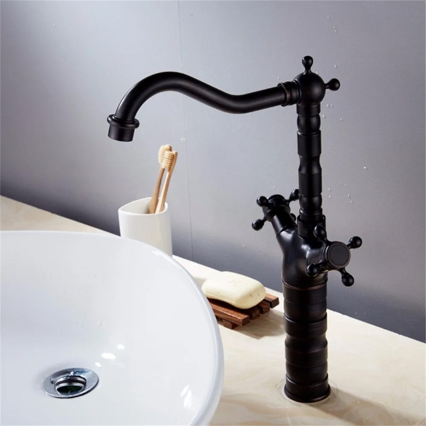 Waschbeckenarmatur Küchenarmatur Rea Rustico Old Black 5