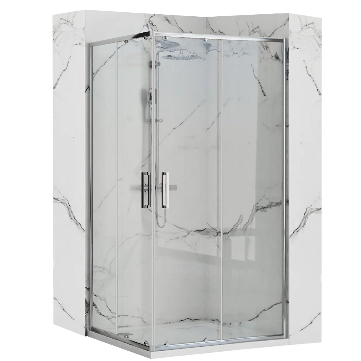 Duschkabine Rea Punto 80 x 100 ohne Duschwanne 1