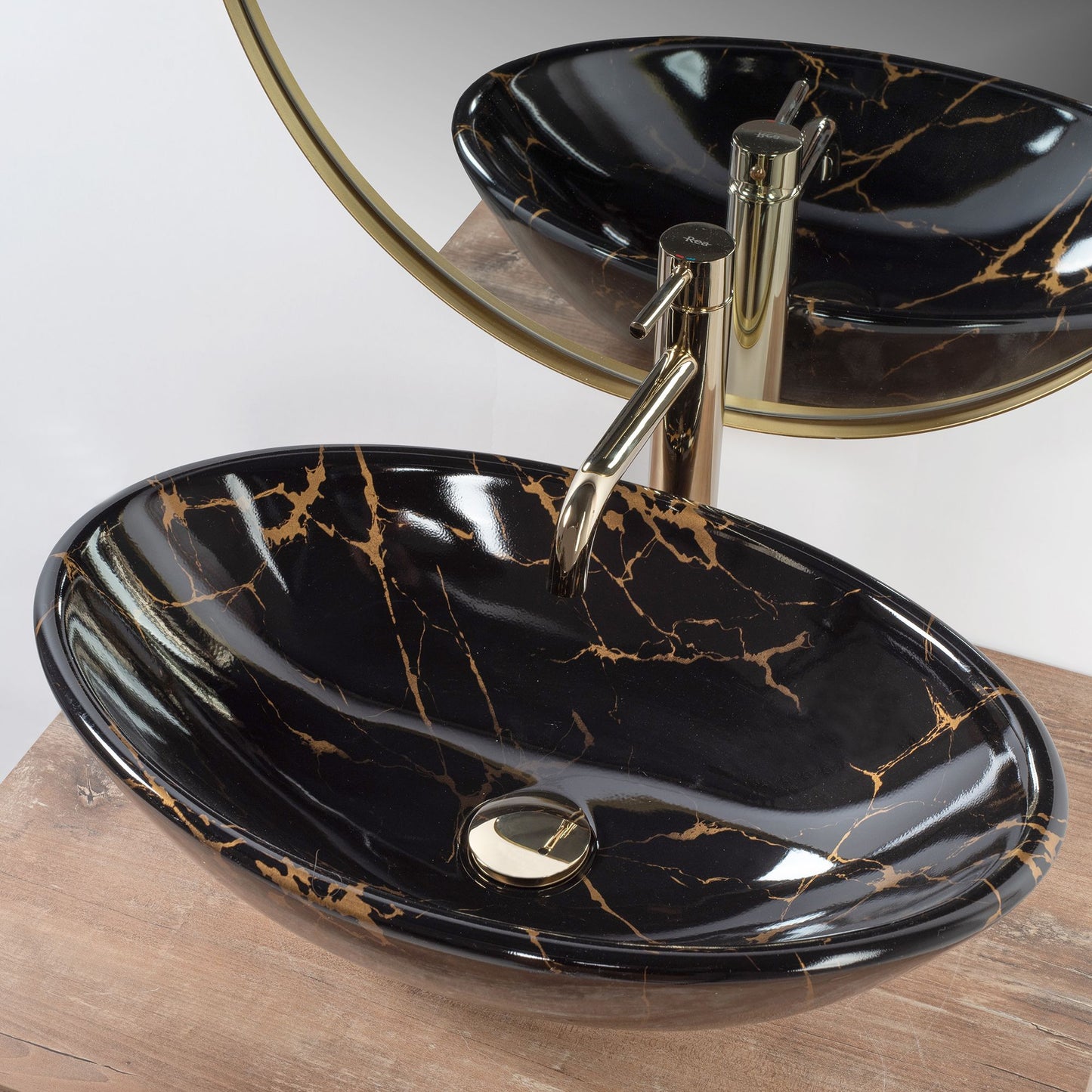 Aufsatzwaschbecken REA Pamela Black Marble Shiny 4