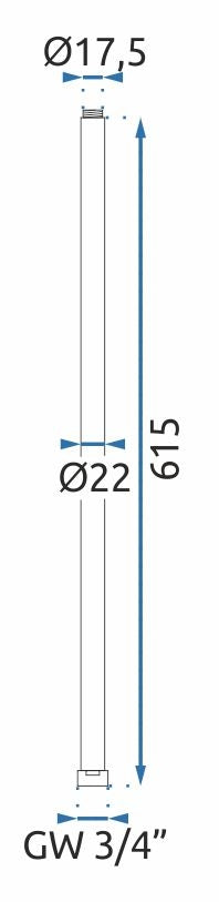 Verlängerung Für Bade-duschgarnitur Chrom 60cm 6