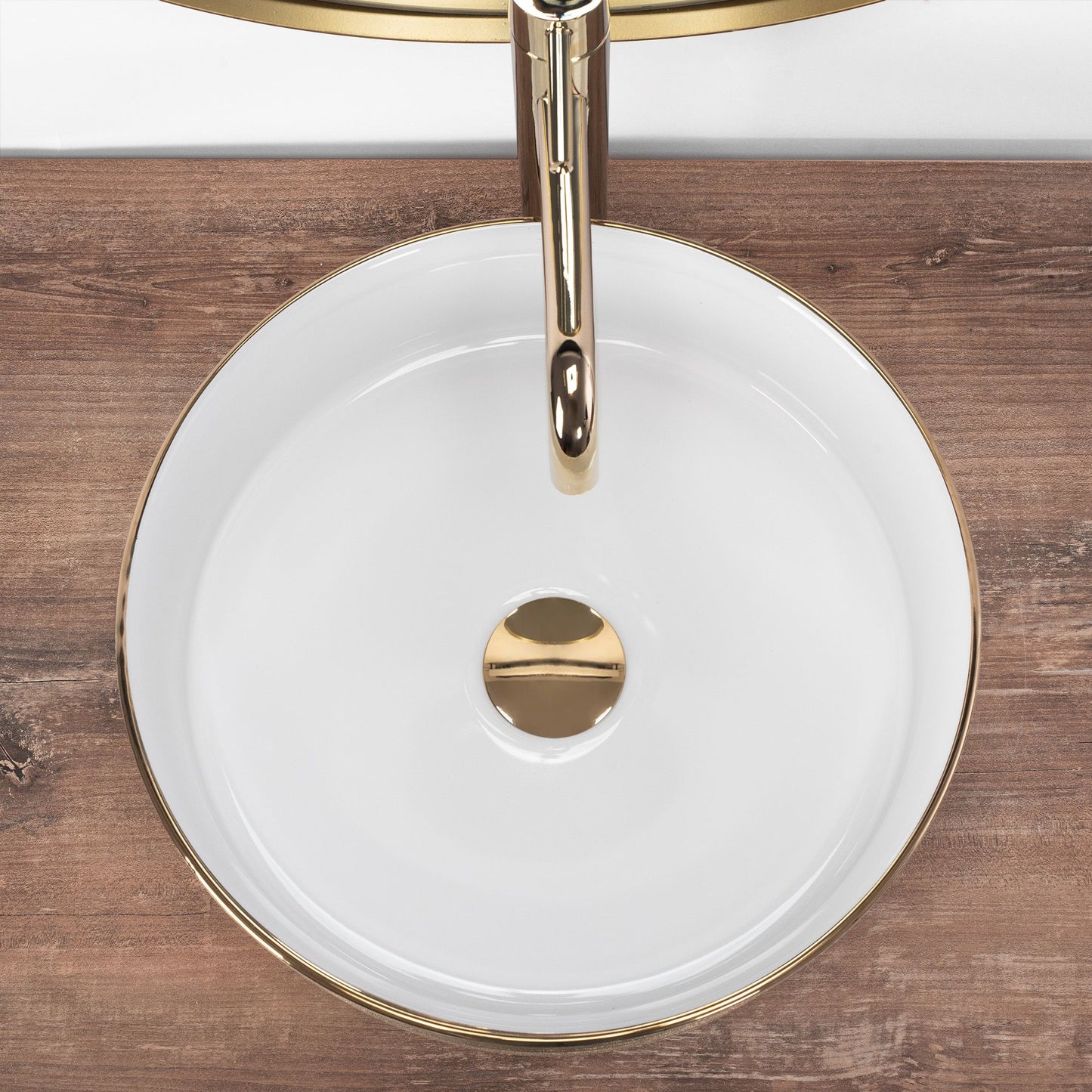 Aufsatzwaschbecken Rea Sami White Brush Gold 4