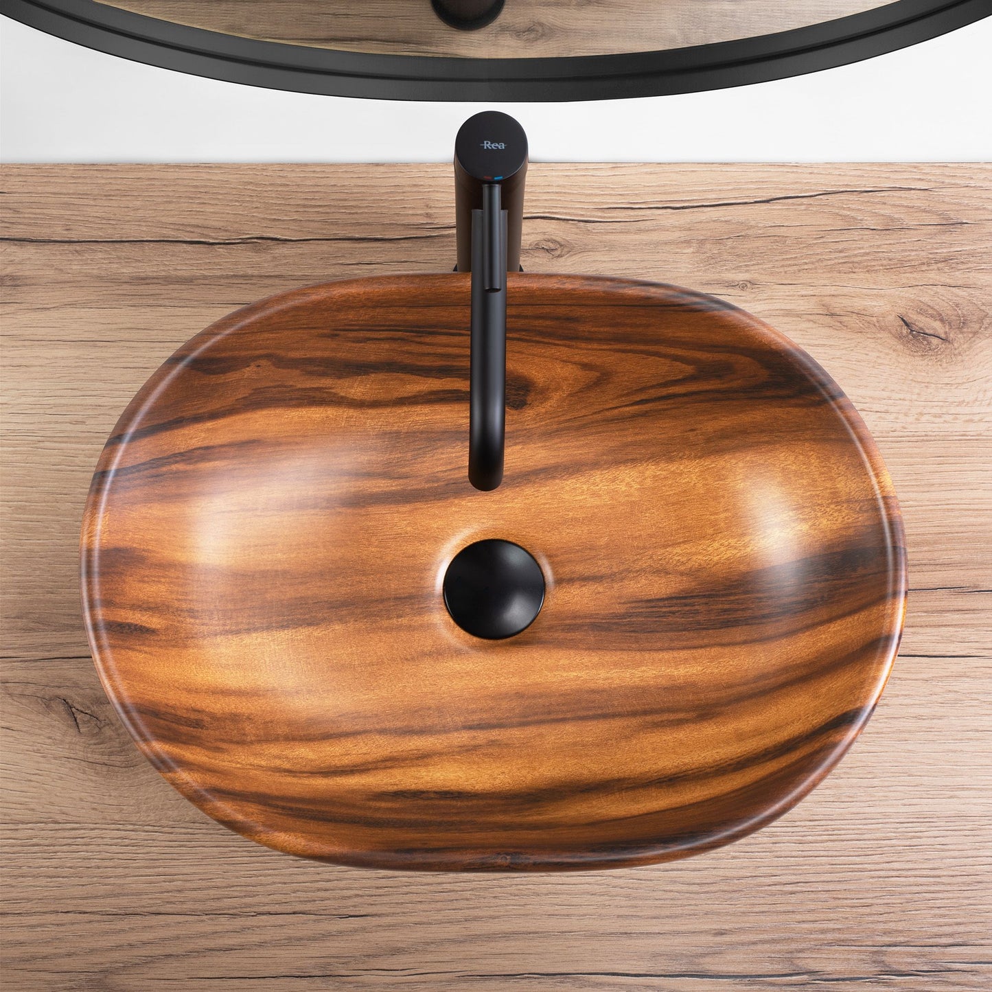 Aufsatzwaschbecken Rea AMELIA WOOD MATT 5