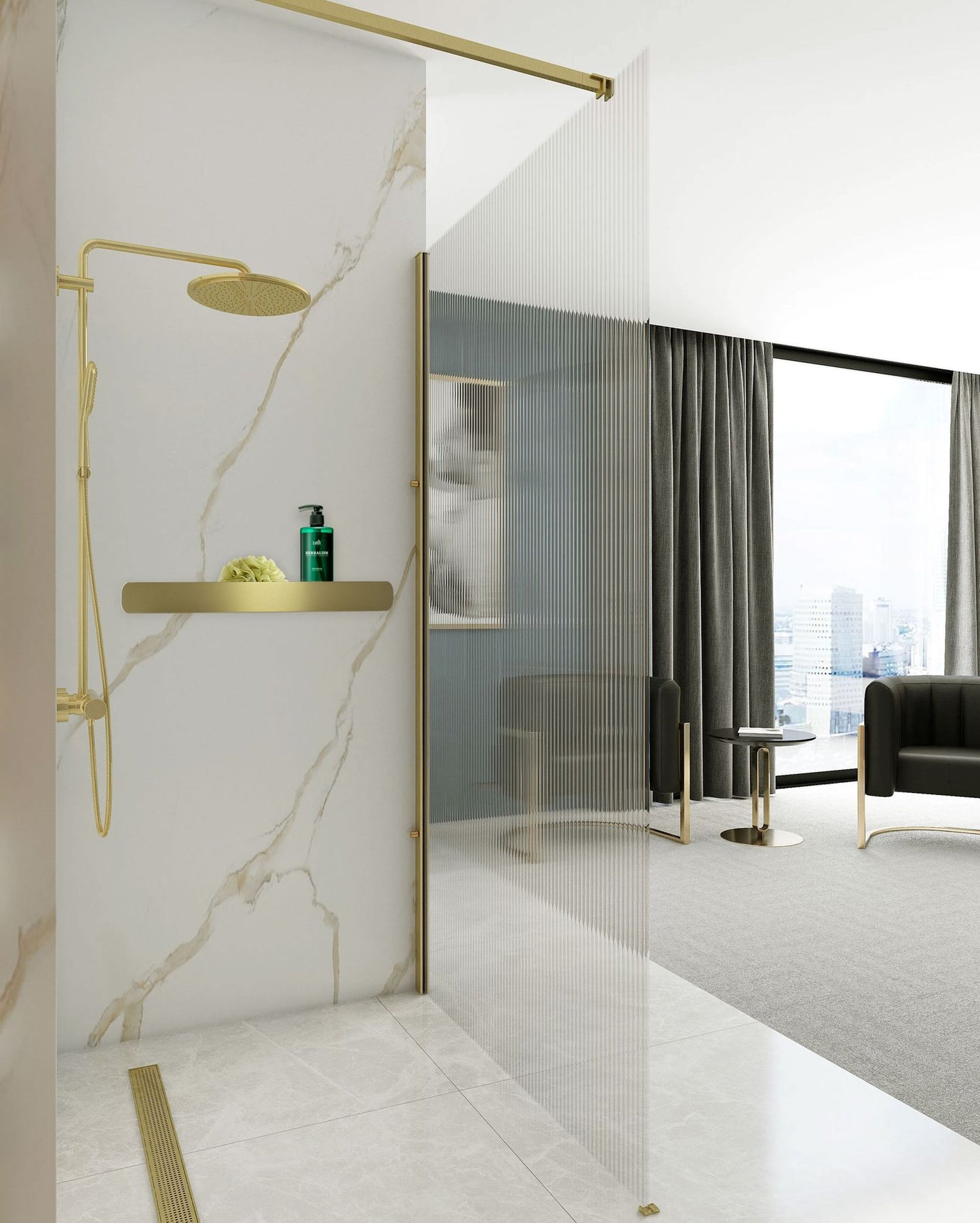 Badezimmerregal SF03 60cm gold brush 3
