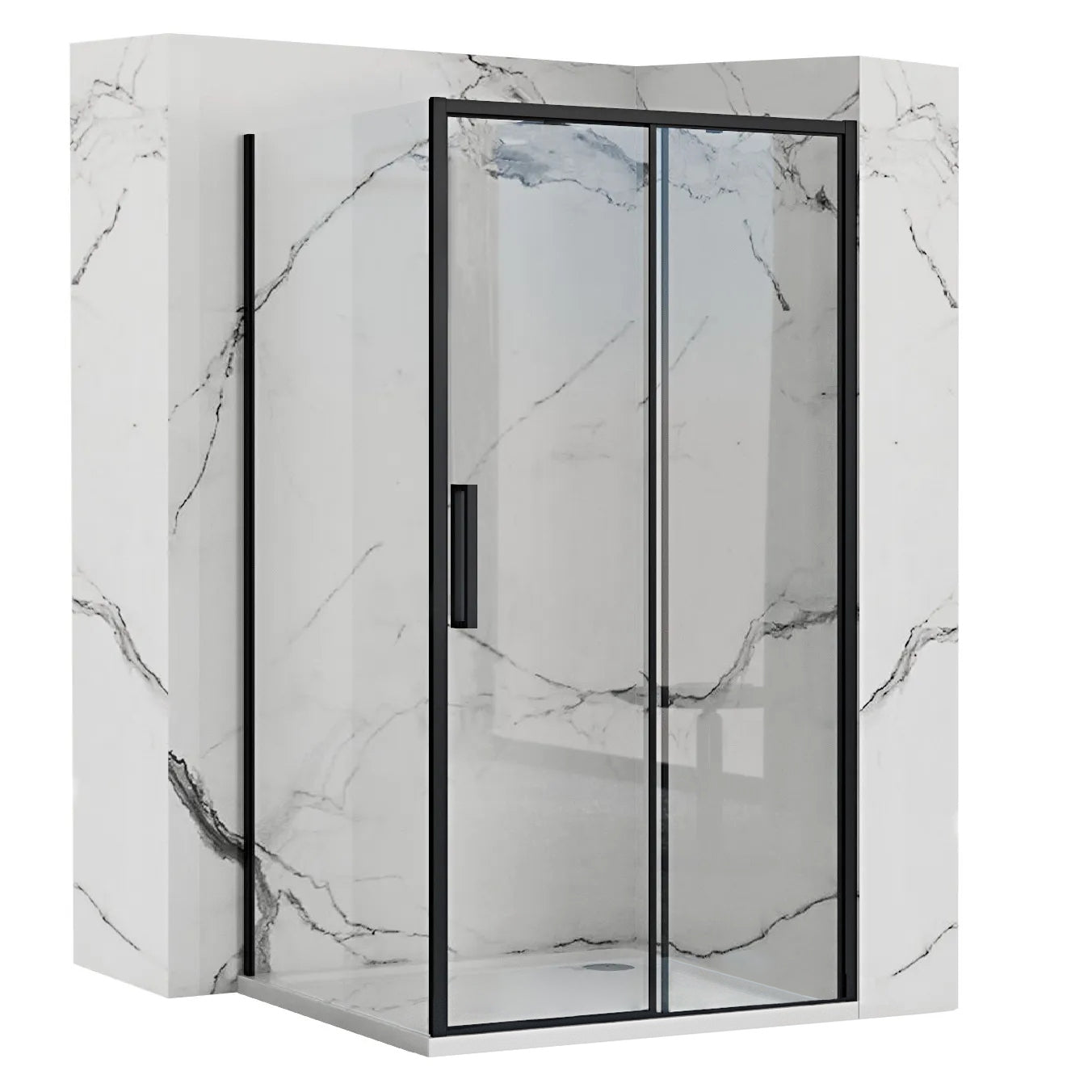 Eckdusche Rapid Slide Black 120 x 80 1