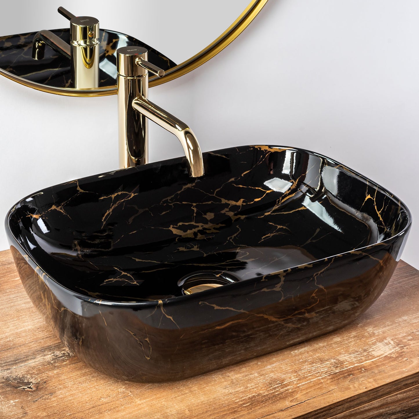 Aufsatzwaschbecken Rea Belinda Black Marble shiny 3