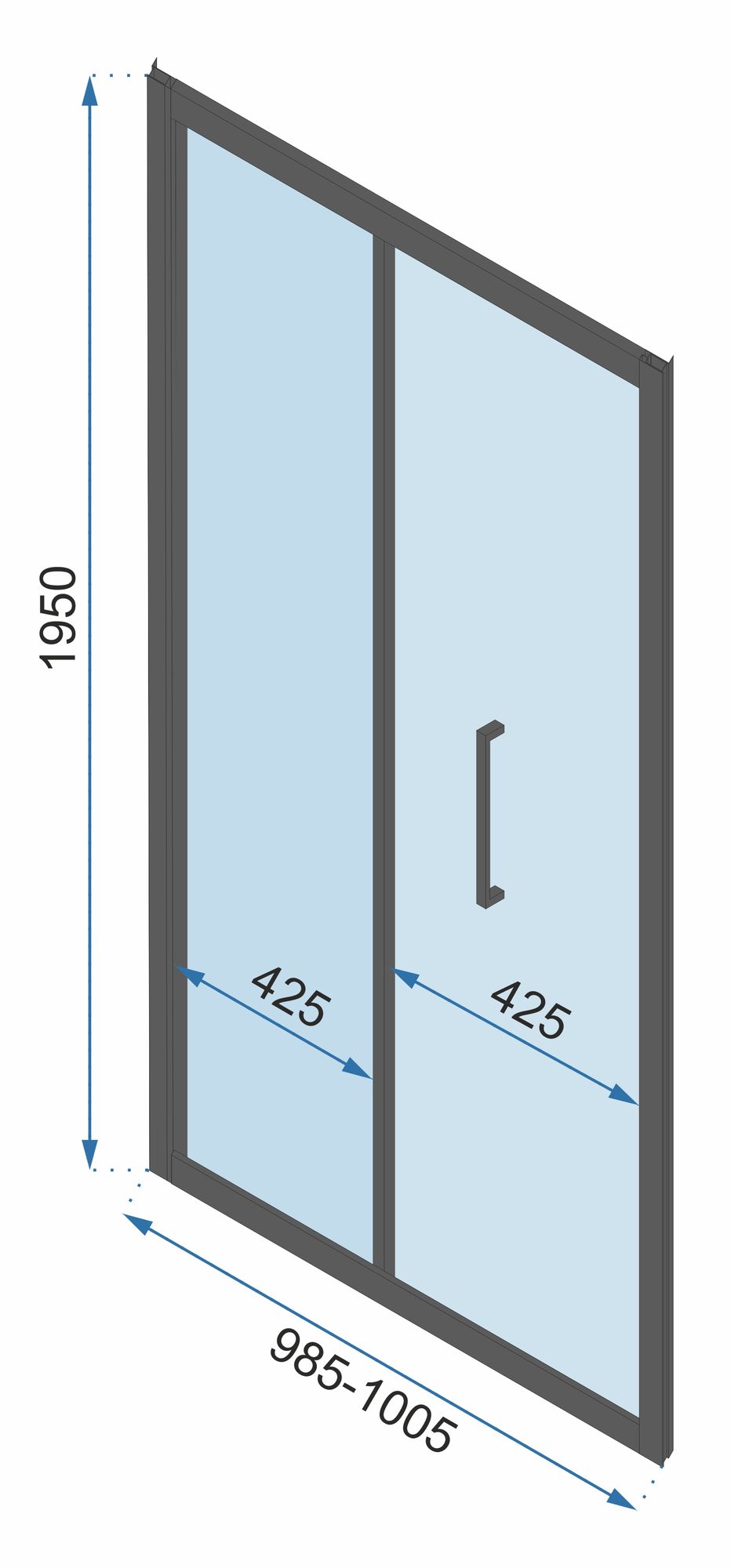 Duschkabine Rapid Fold Wandmontage 90 x 90 16