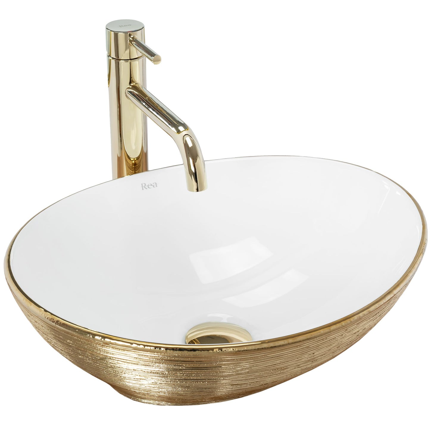 Aufsatzwaschbecken Rea Sofia Brush Gold 1