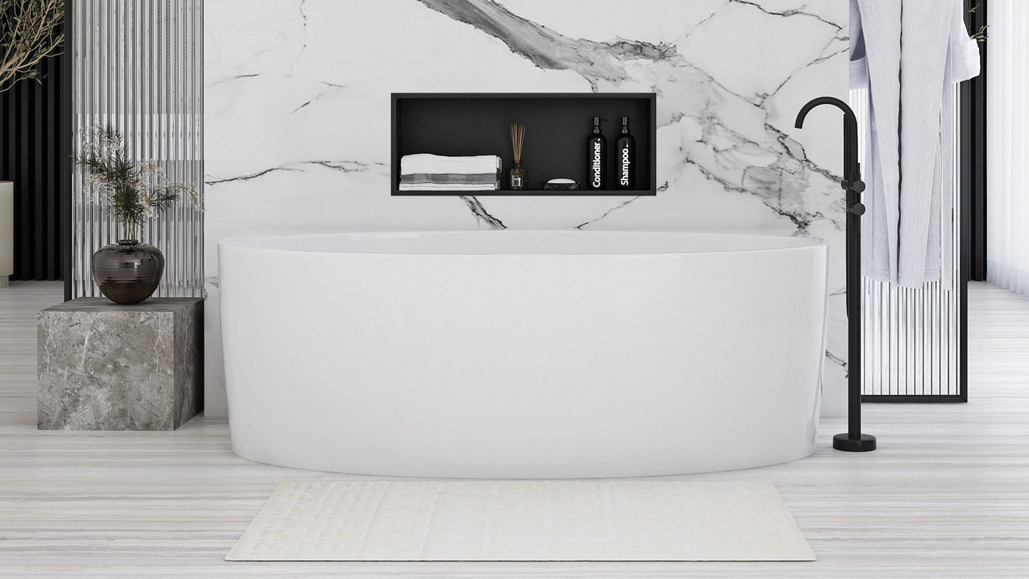 bathroom shelf 30x60 black matt 7