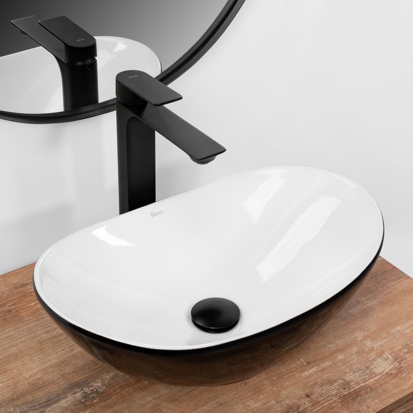 Aufsatzwaschbecken REA Royal Mini Black White 2