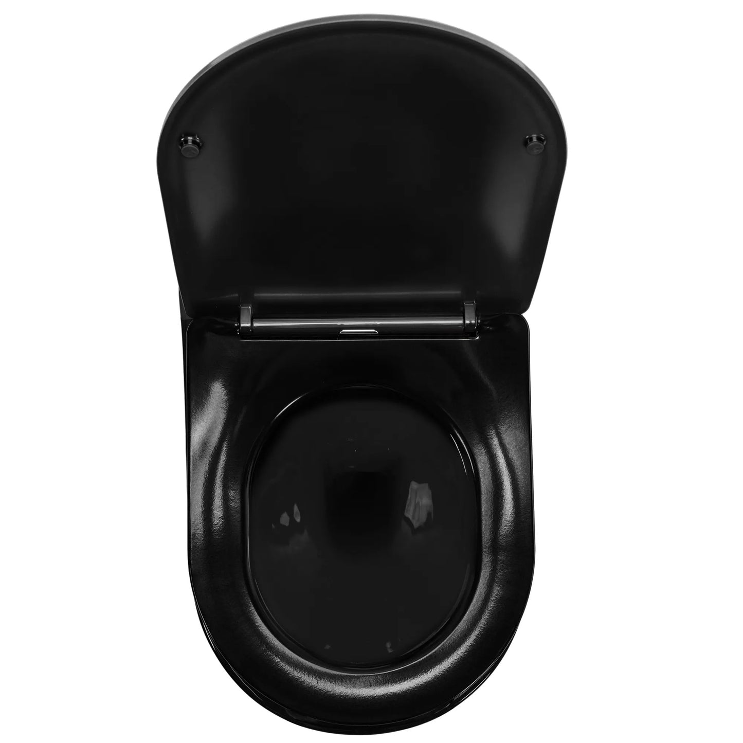 WC Schüssel Randlos CARLO Mini Rimless Duroplast Flat Black Gold Edge 4
