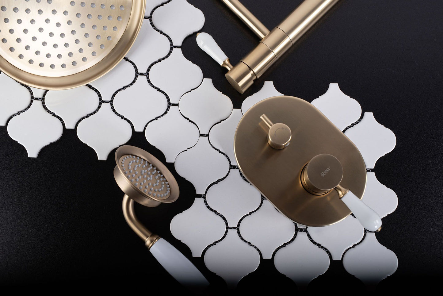 Unterputz Duschset Rea Serra Brush Gold + BOX 7