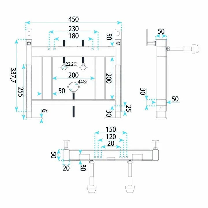 Unterputz-Bidetgestell Set 022N 8