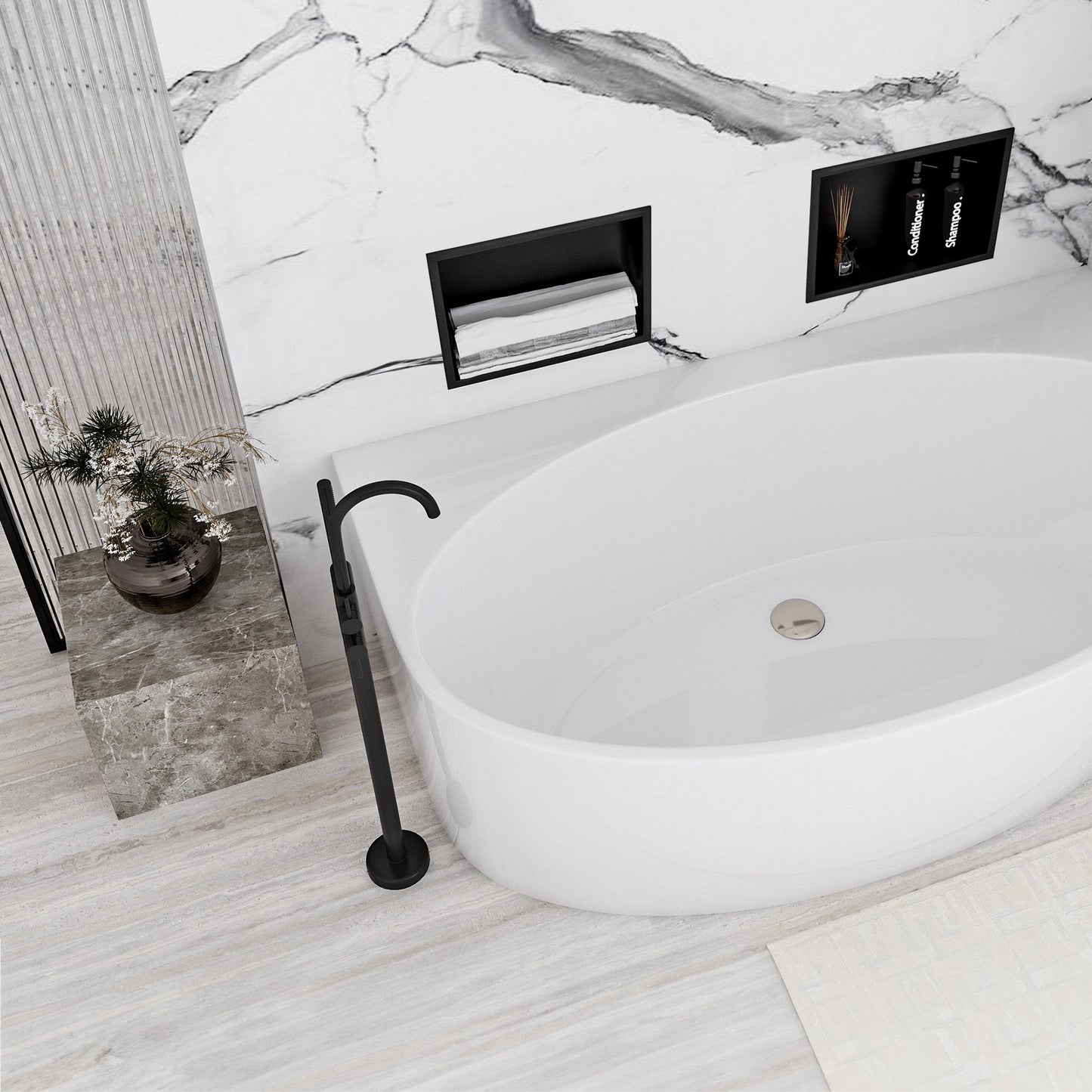 bathroom shelf 30x30 matte black 3