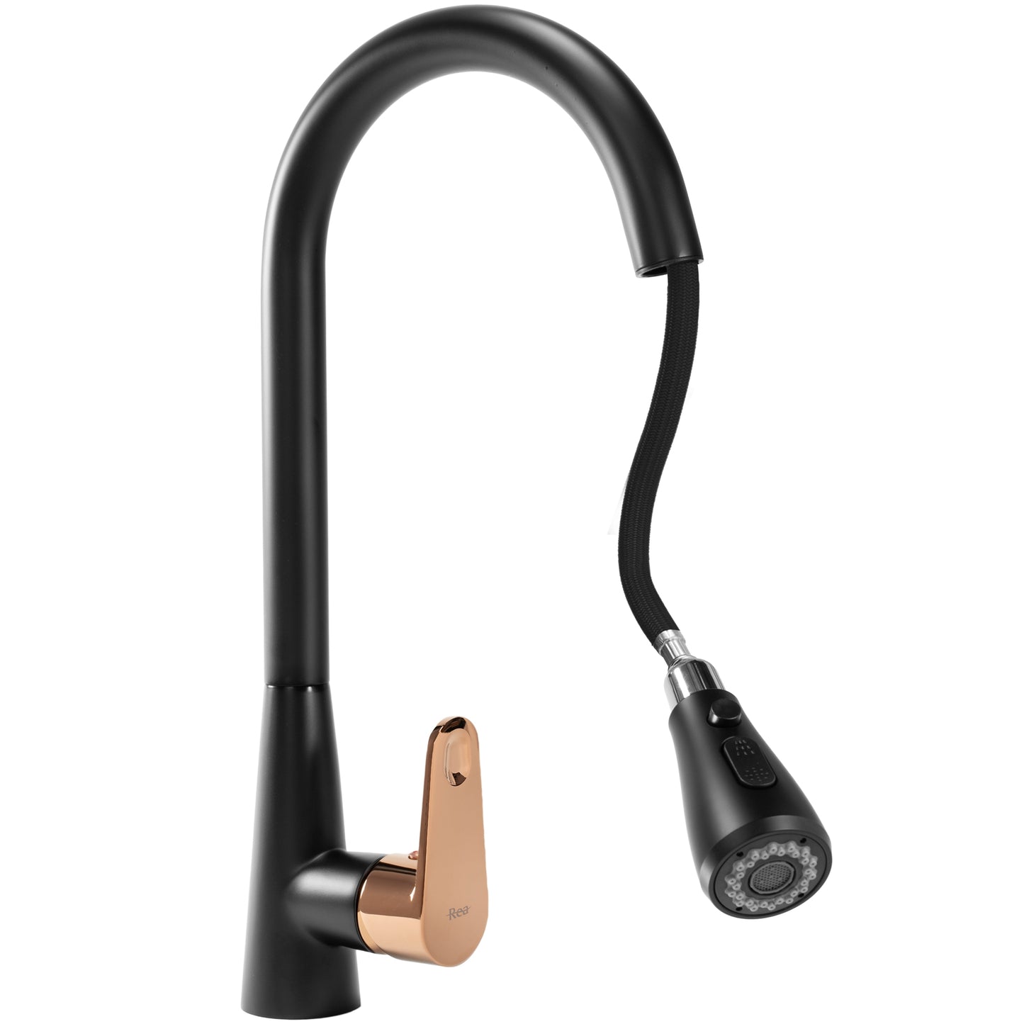 Küchearmatur Rea Mild black mat rose gold 3