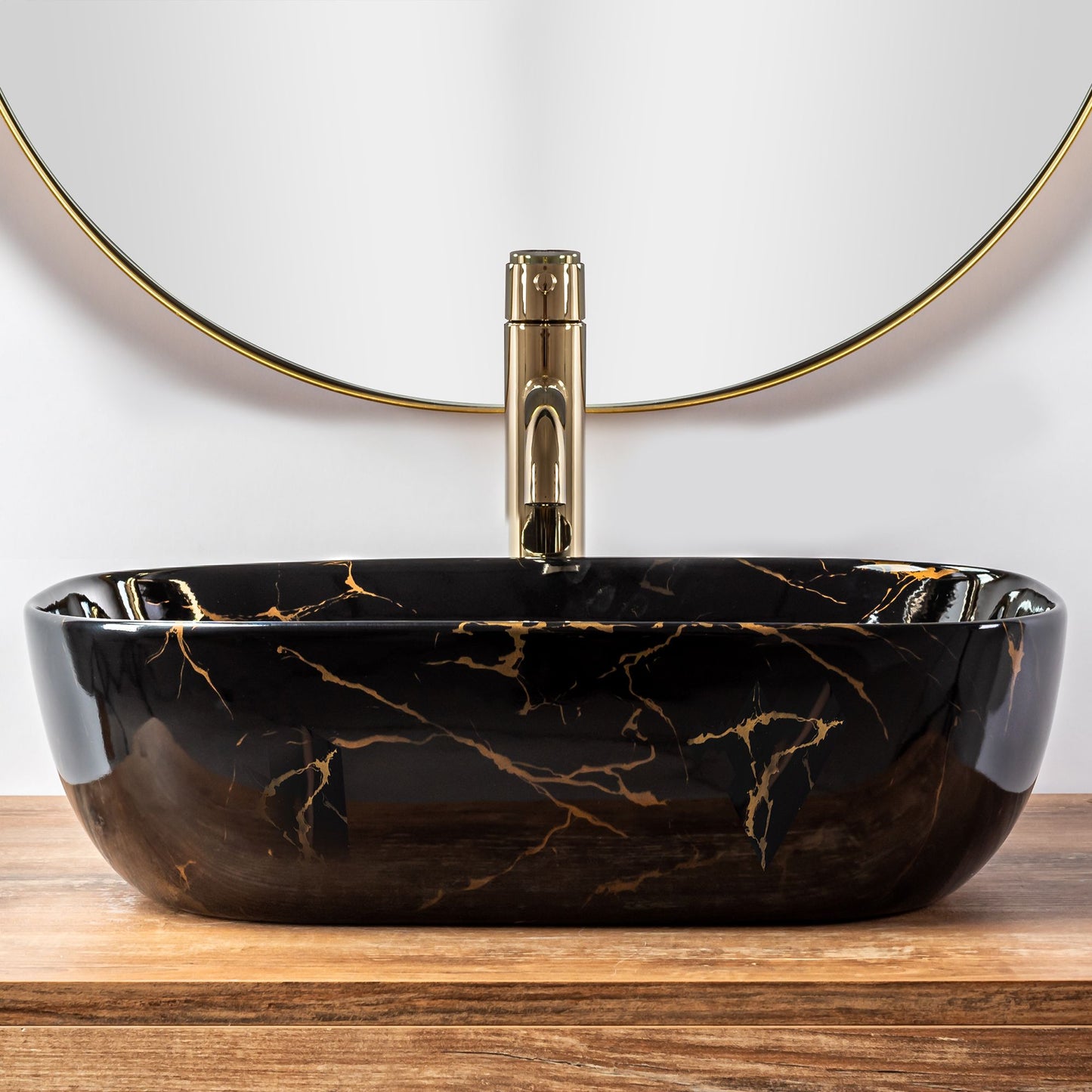 Aufsatzwaschbecken Rea Belinda Black Marble shiny 4