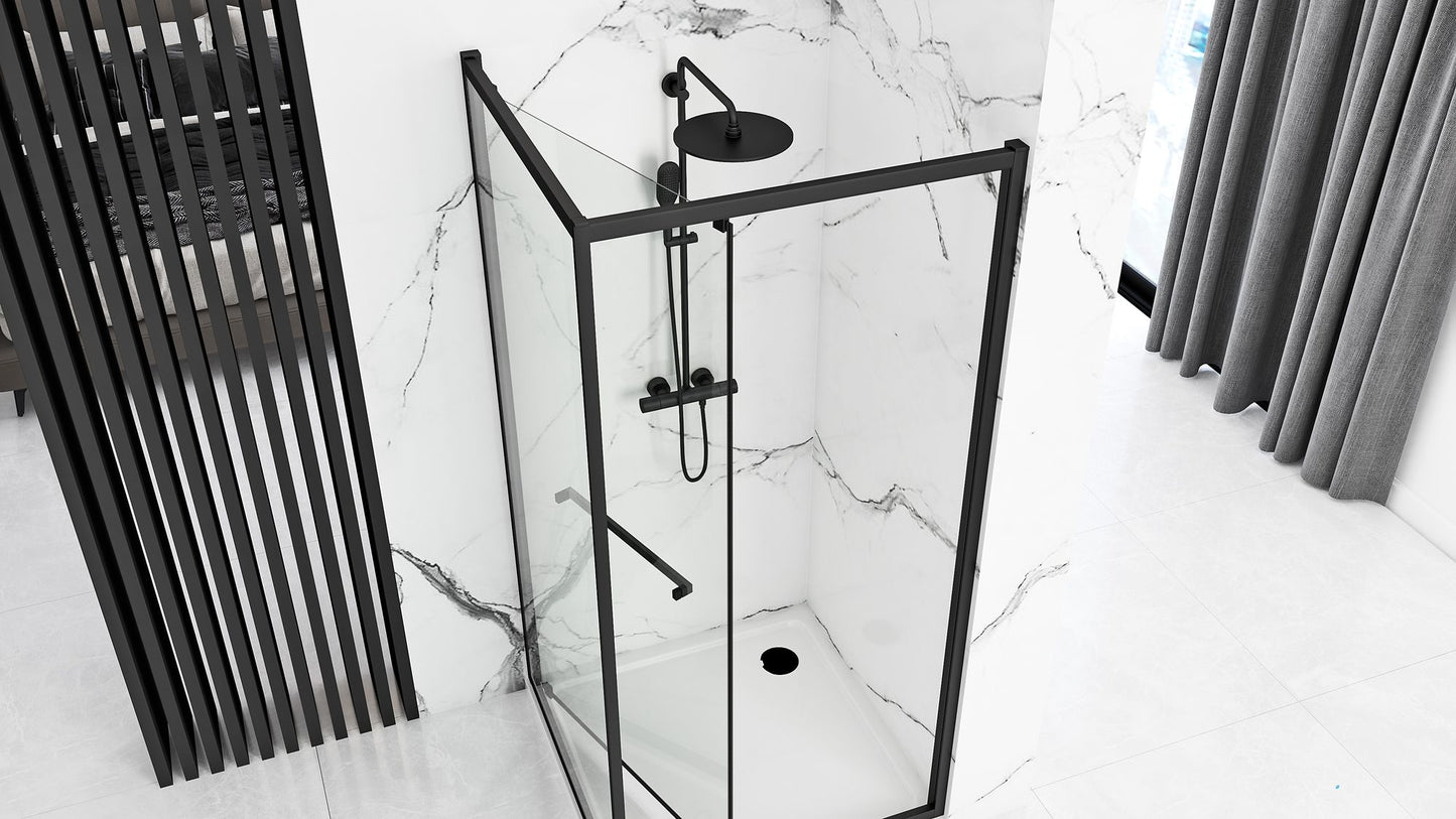 Duschkabine Rea Space In Black 90x90 mit Duschwanne Savoy Schwarz 5