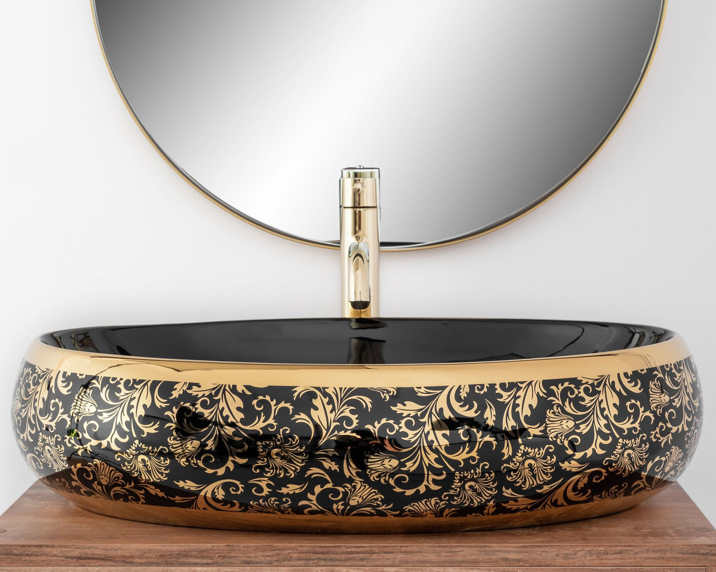 Aufsatzwaschbecken Rea Meryl Black / Gold 2