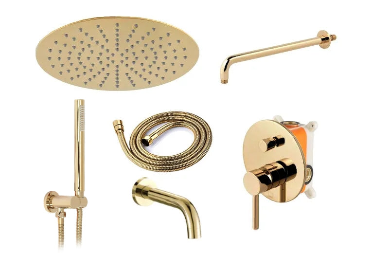 Unterputz Wannen-/Duschset Lungo Gold + IBOX 3