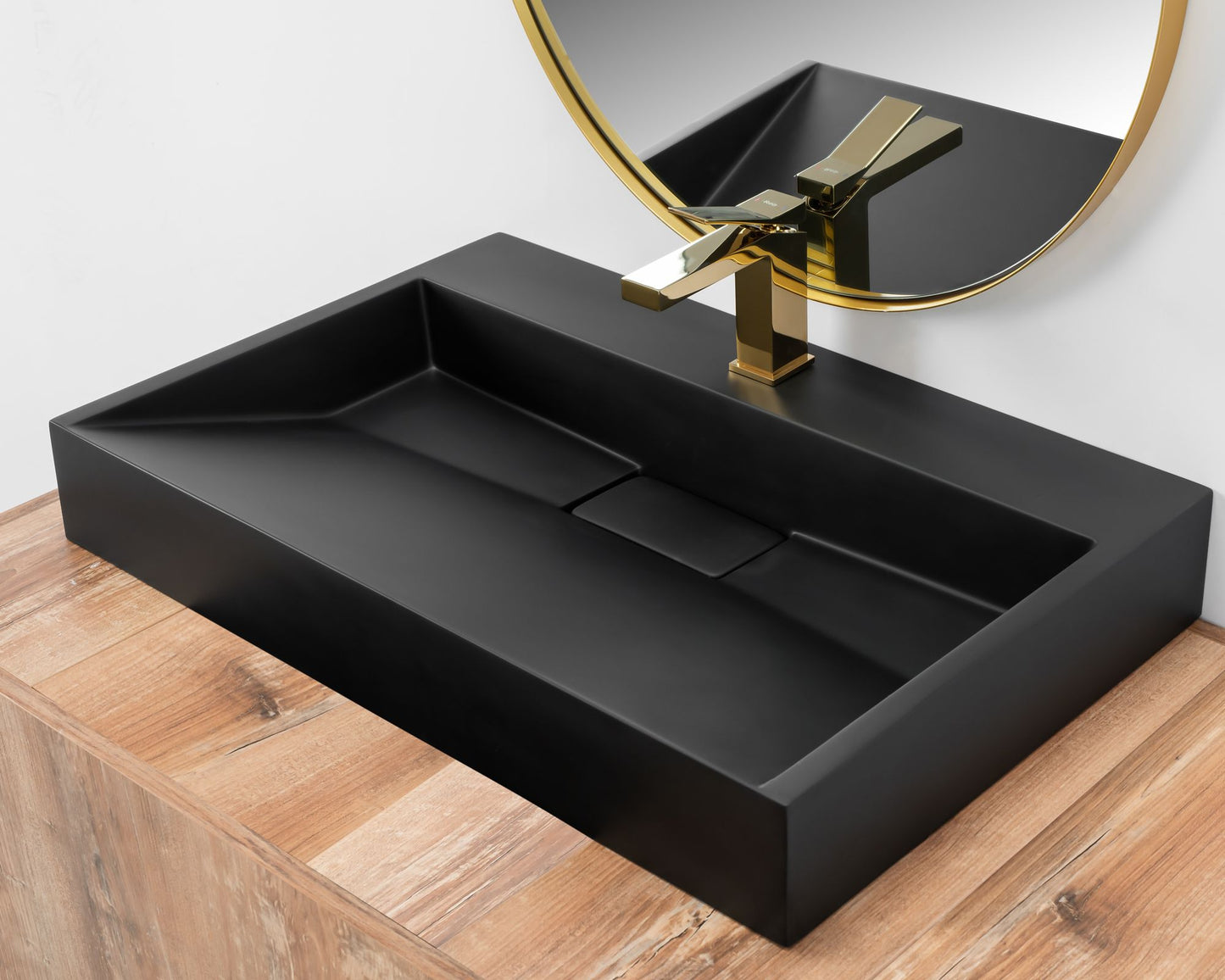 Waschbecken Konglomerat GOYA Black Matt 70CM 3