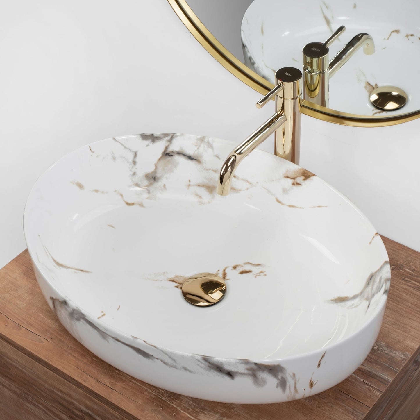 Aufsatzwaschbecken REA Queen Carrara Shiny 3