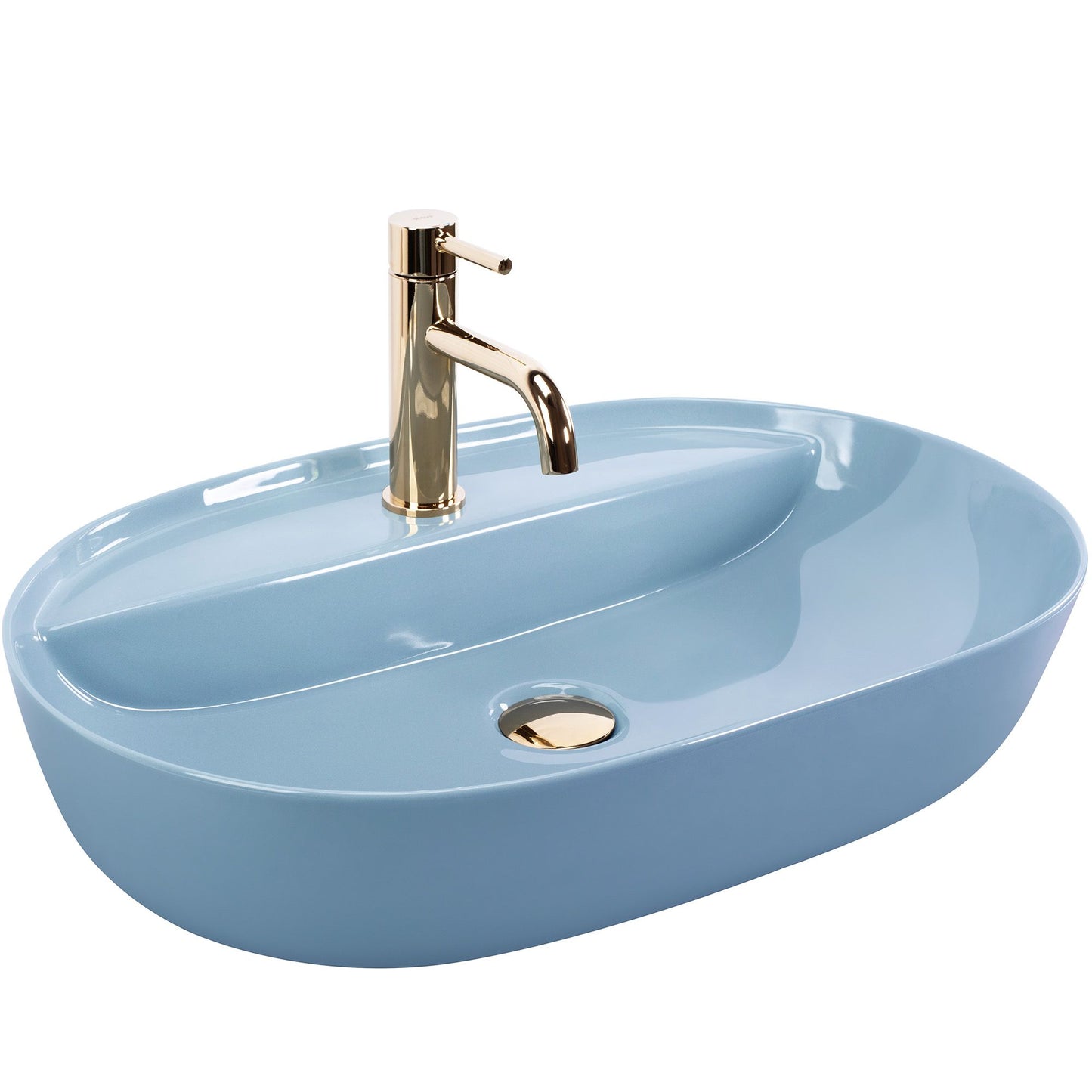 Aufsatzwaschbecken REA Aura 61 L.Blue Shiny 1