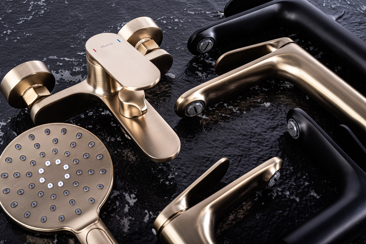 Wannenarmatur Rea Marco Brush Gold 7