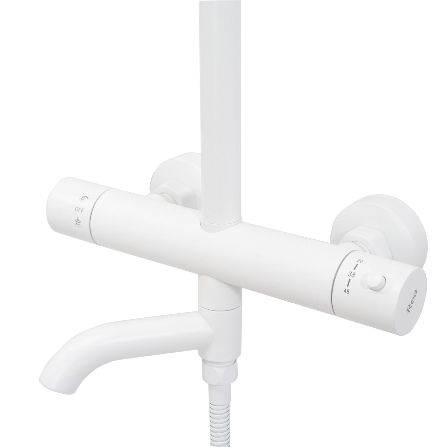 Thermostat Duschset Lungo White Matt Matt 2