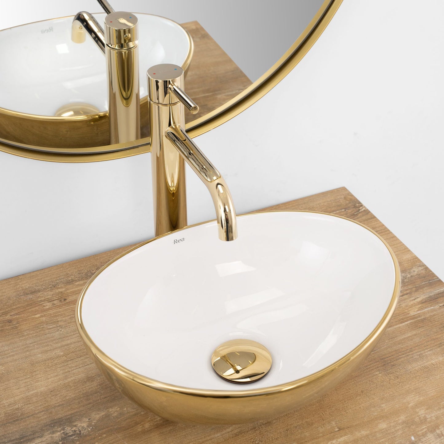 Aufsatzwaschbecken Rea Sofia mini GOLD / WHITE Shiny 2