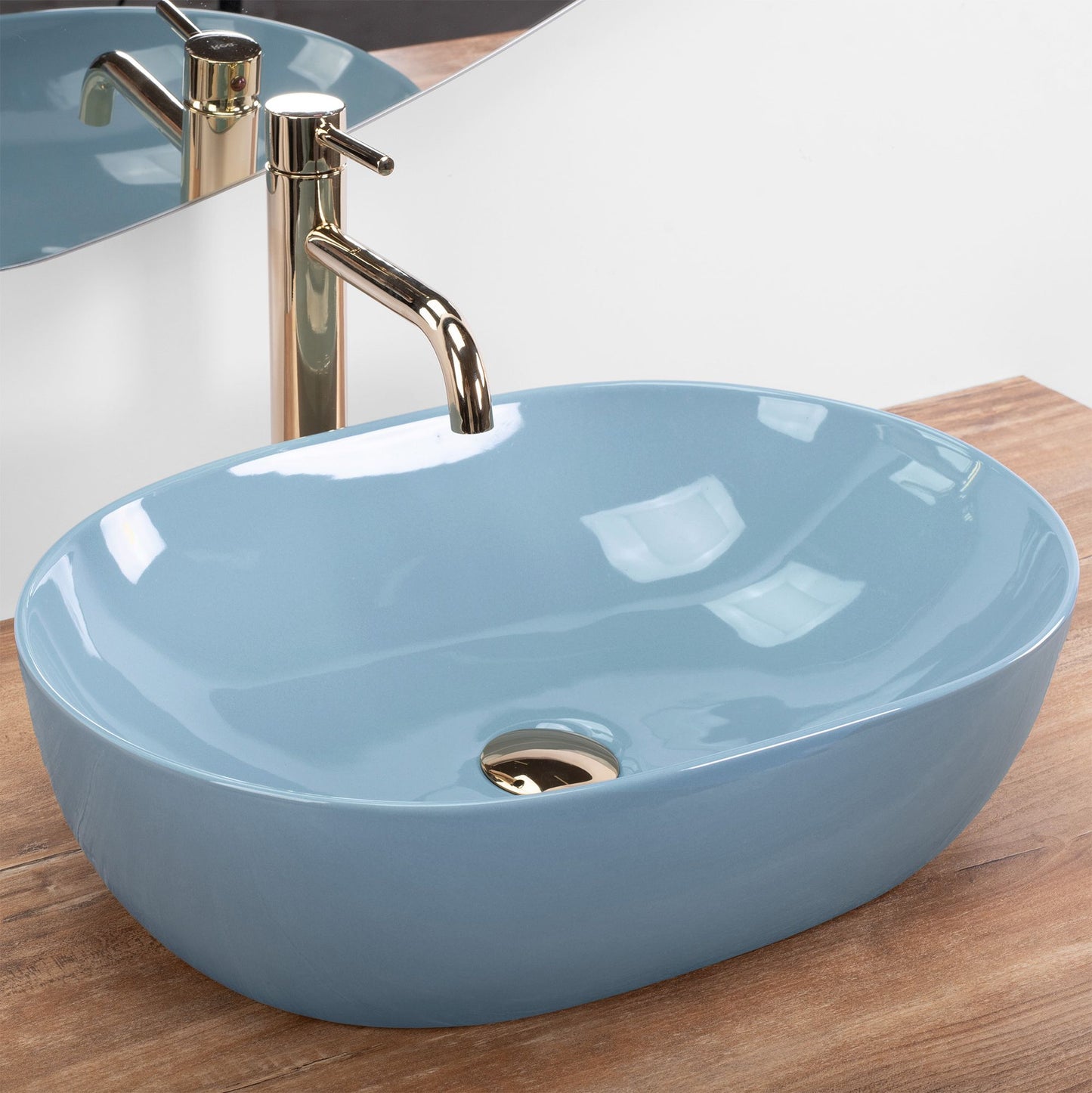 Aufsatzwaschbecken Rea LISA L.BLUE SHINY 3