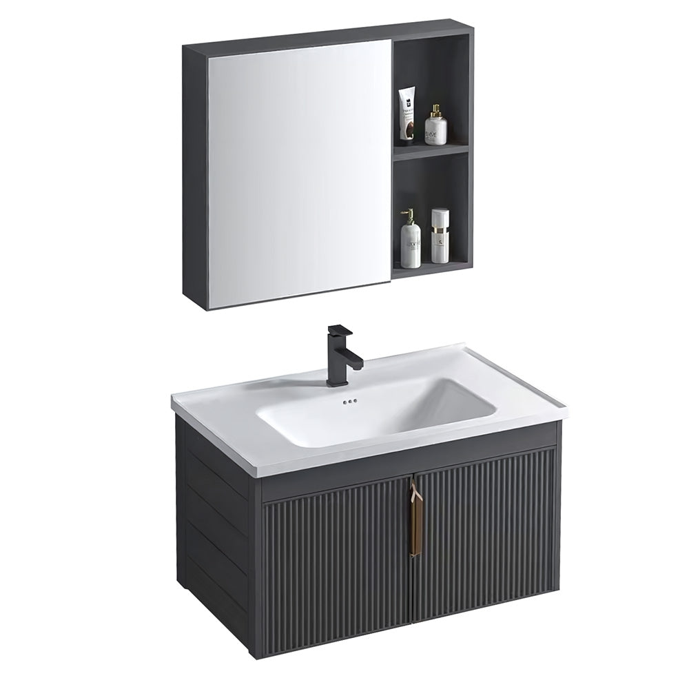 Badezimmermöbel-set Mit Waschbecken Astor 60cm Grey 6