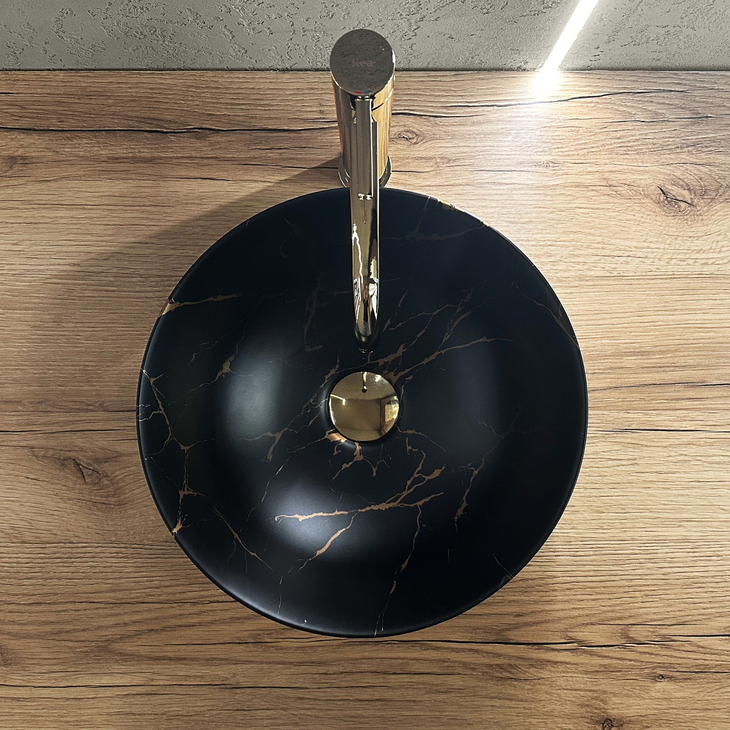 Aufsatzwaschbecken Rea Nadia Black Marble Brush 3