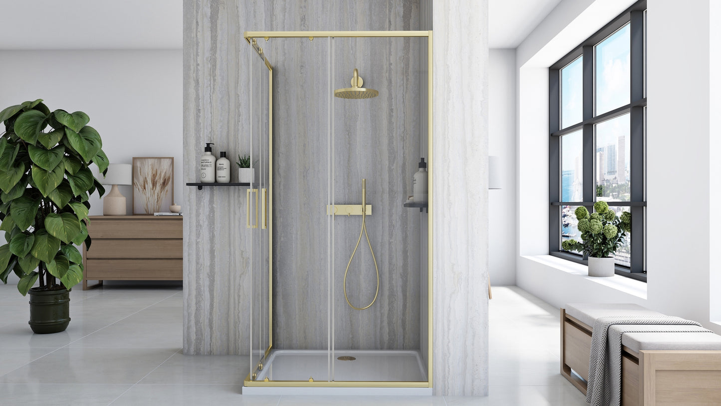 Duschkabine Rea City 80 x 100 Brush Gold ohne Duschwanne 4