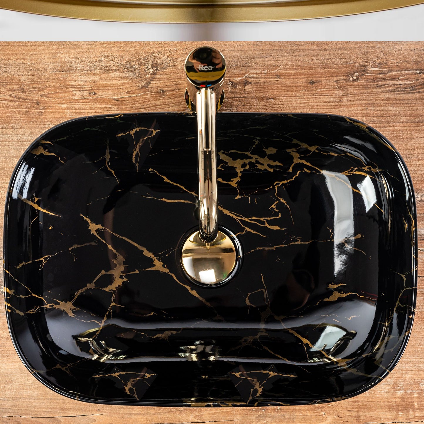 Aufsatzwaschbecken Rea Belinda Black Marble shiny 2