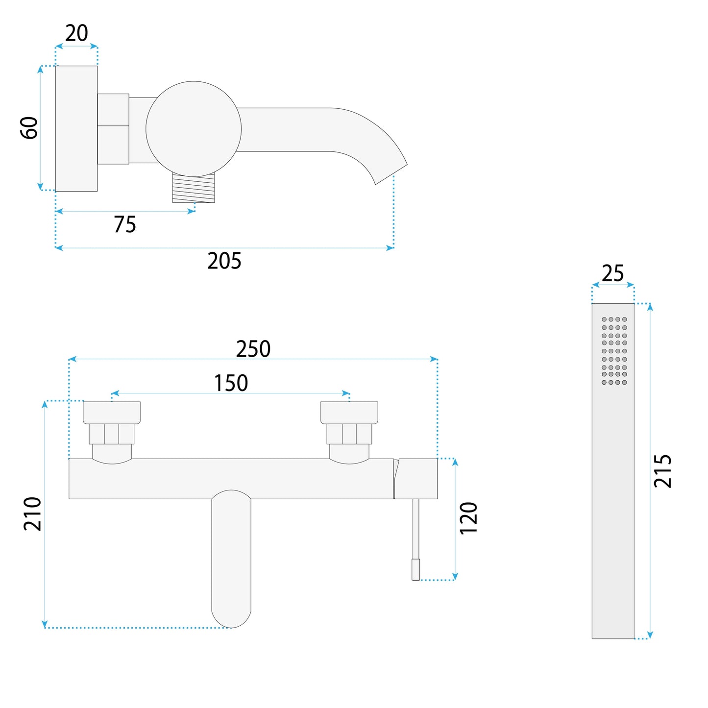 Wannenarmatur Rea Lungo Diamond Gold 8