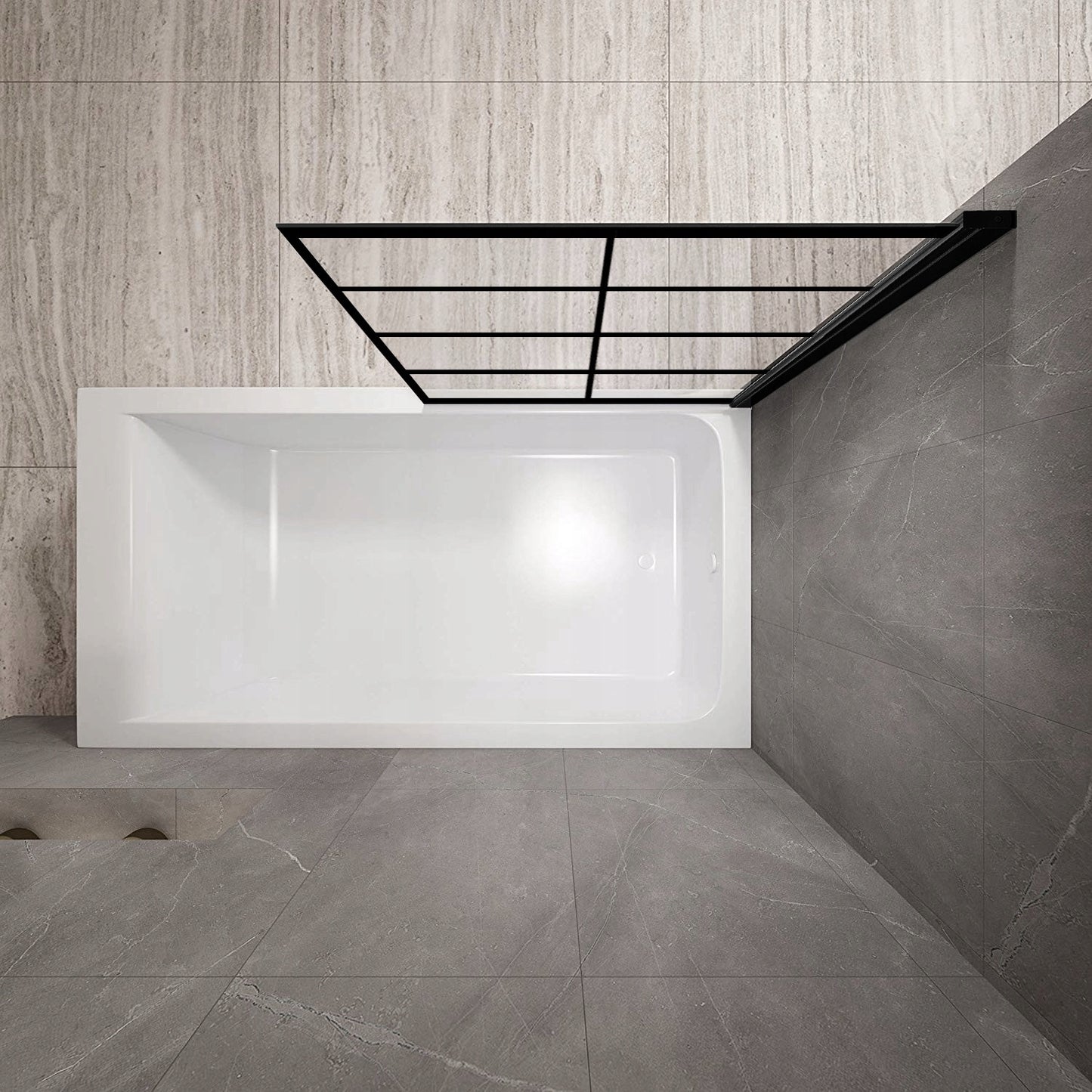 Badewanneaufsatz Rea Lagos-1 Fix 70 Black 3