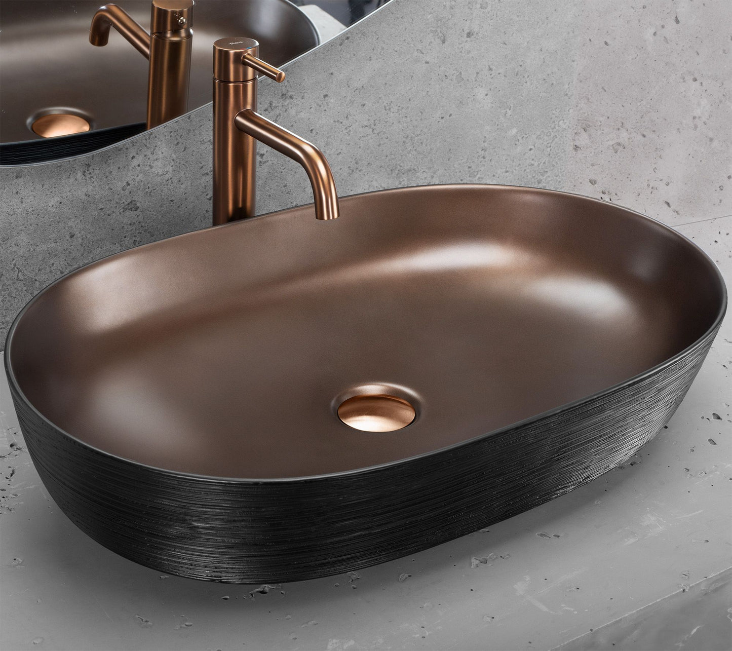 Aufsatzwaschbecken CLEO 61 Copper Bush / Black – REA 2