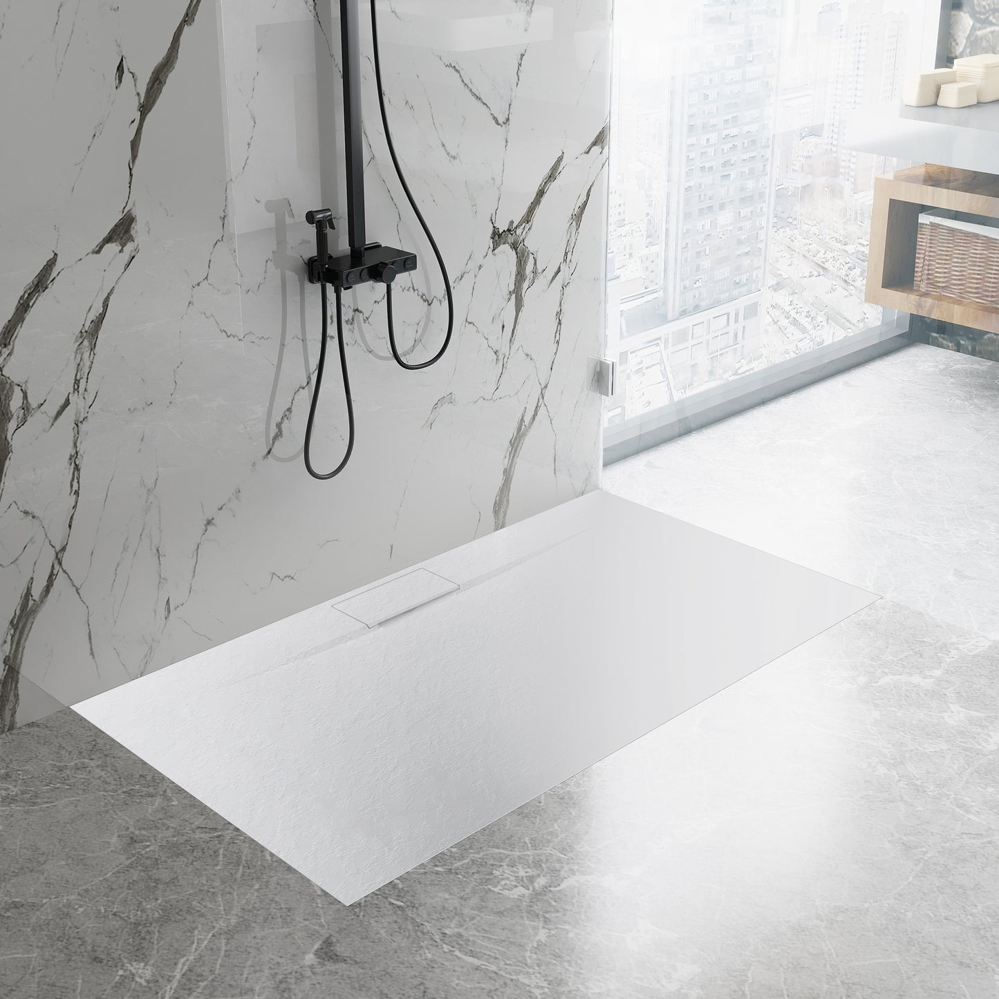 Duschtasse Bazalt Long White 90x120 3
