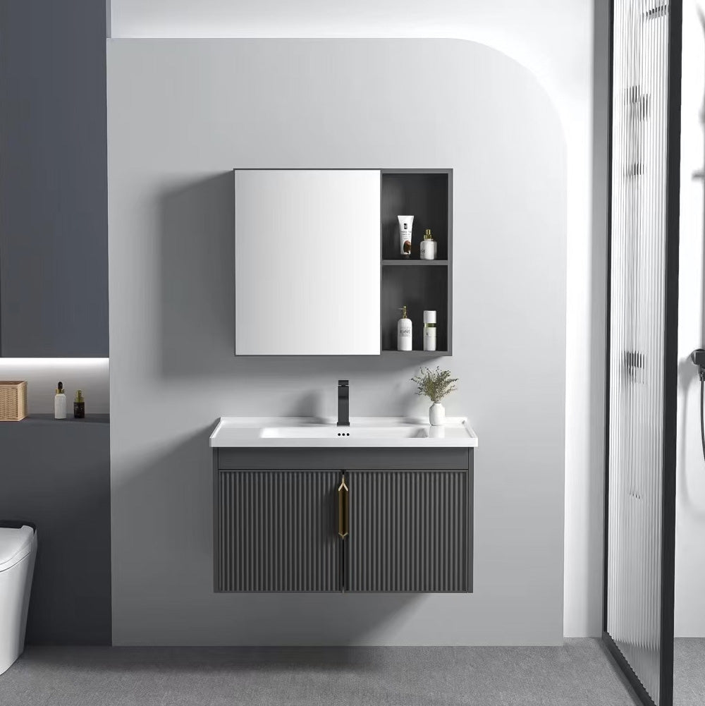 Badezimmermöbel-set Mit Waschbecken Astor 60cm Grey 1