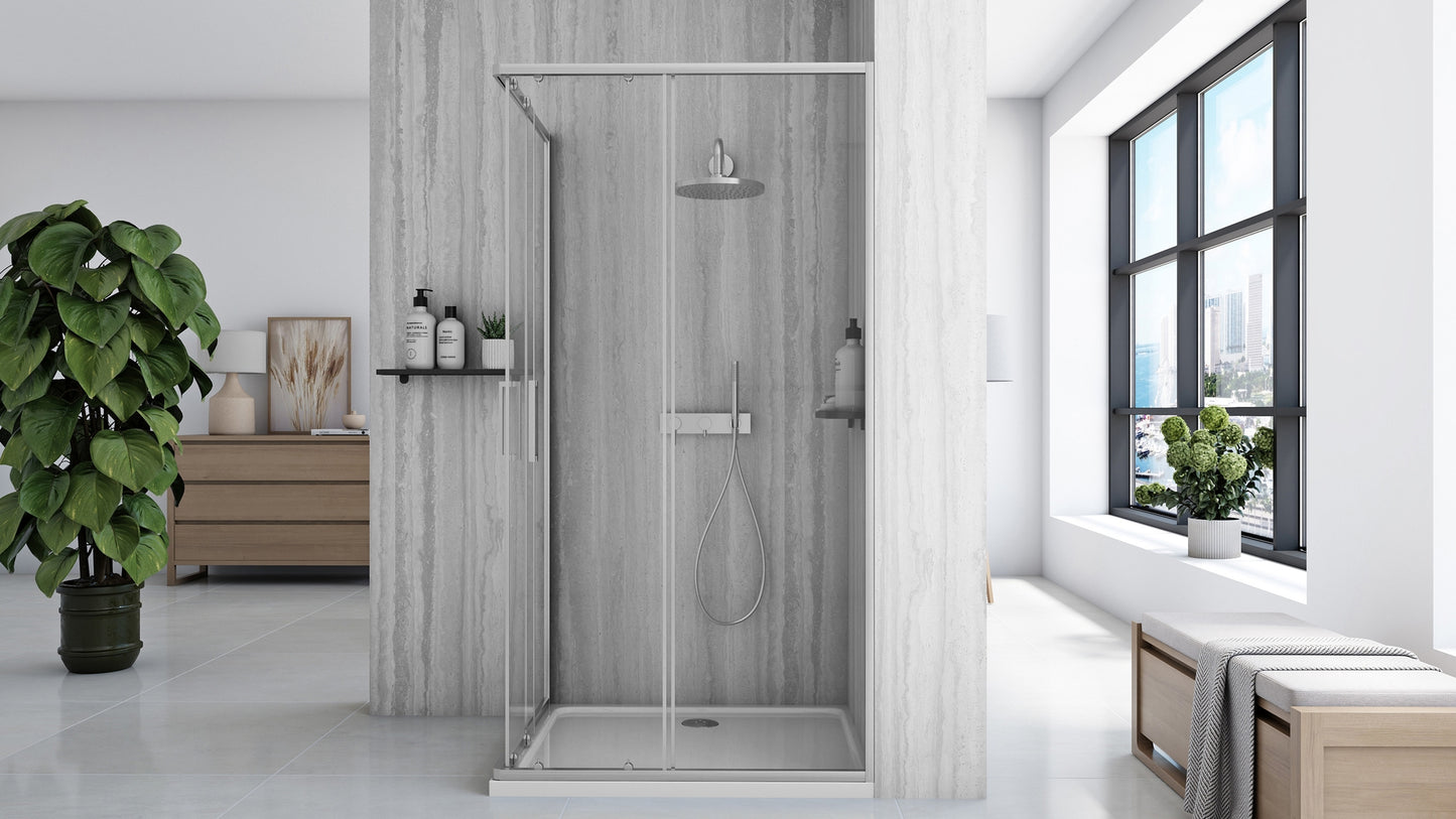 Duschkabine Rea City 80 x 100 Nickel Brush ohne Duschwanne 3