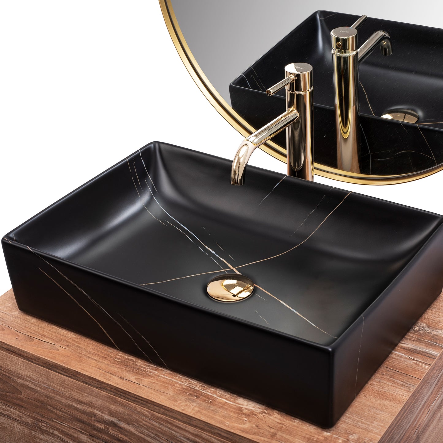 Aufsatzwaschbecken REA Inga Black Marble Mat 5