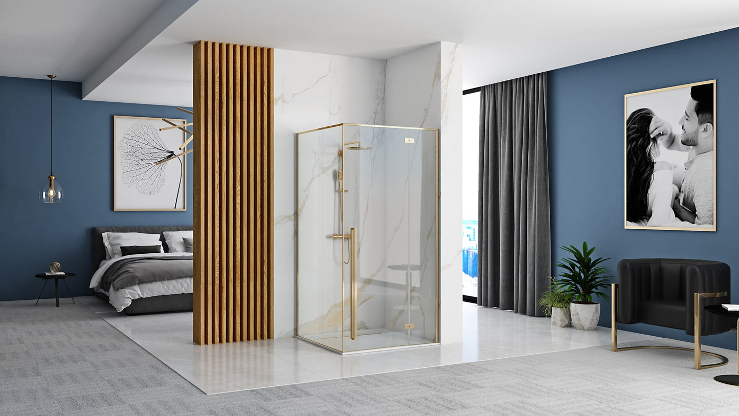 Duschkabine FARGO GOLD 90x90 mit Duschwanne Savoy Schwarz 5