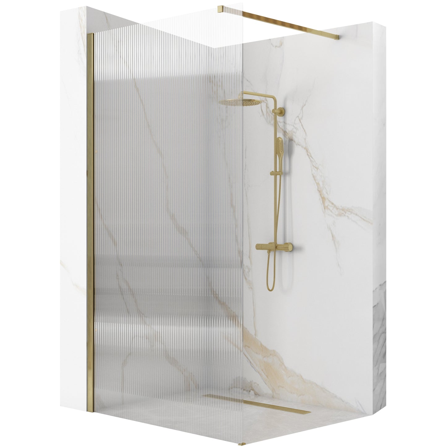 Duschwand Rea Aero Intimo Gold Brush 90 1