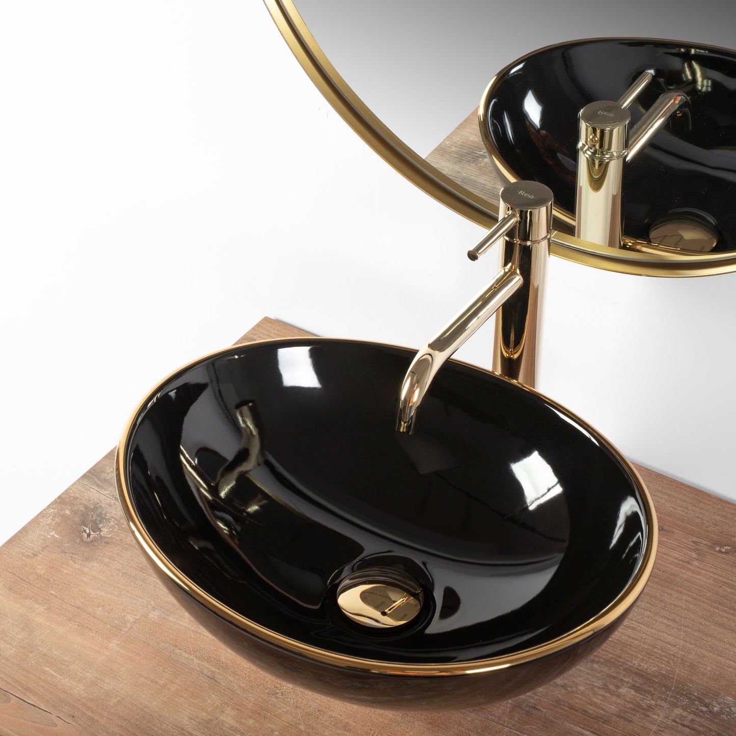 Aufsatzwaschbecken Rea Sofia Black Gold Edge 3