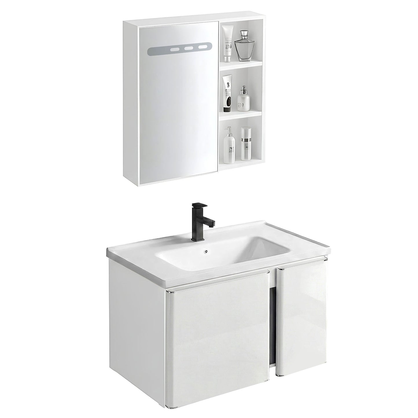 Badezimmermöbel-Set mit Waschbecken Tula 60cm White 5