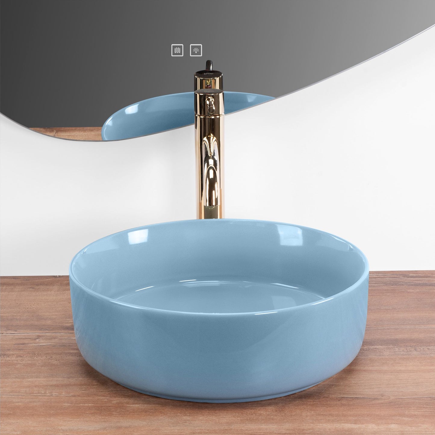 Aufsatzwaschbecken Rea SAMI L.BLUE SHINY 4