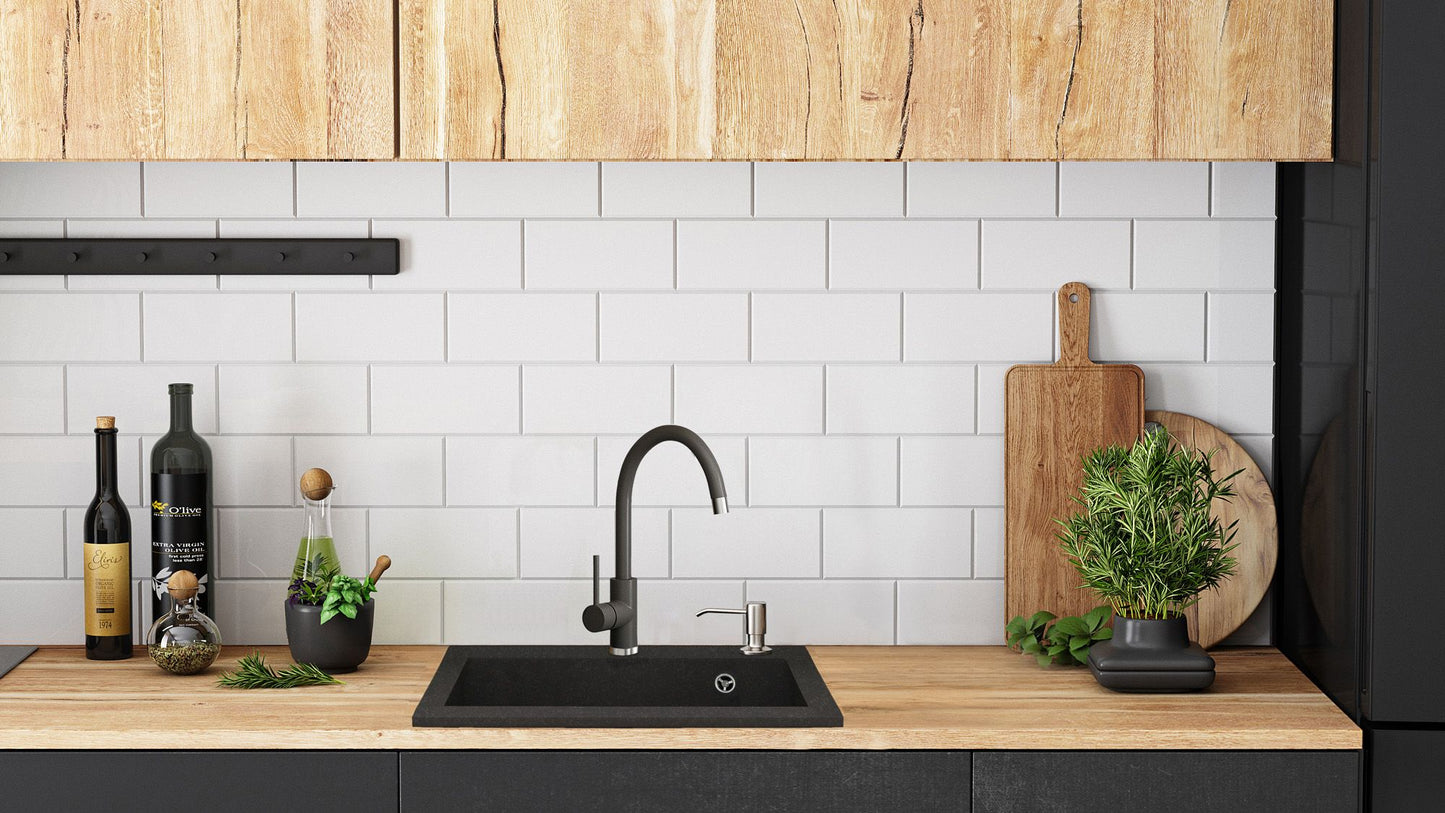 Spülbecken granit West XL black dots 4