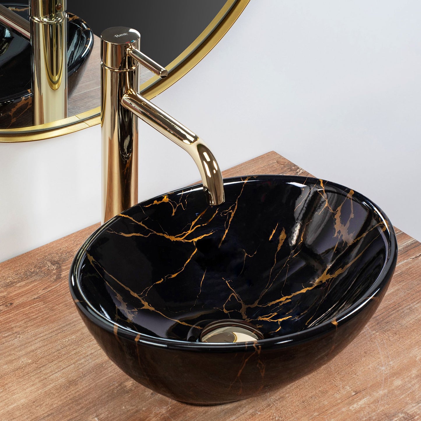 Aufsatzwaschbecken Rea Sofia Mini Black Marble Shiny 2