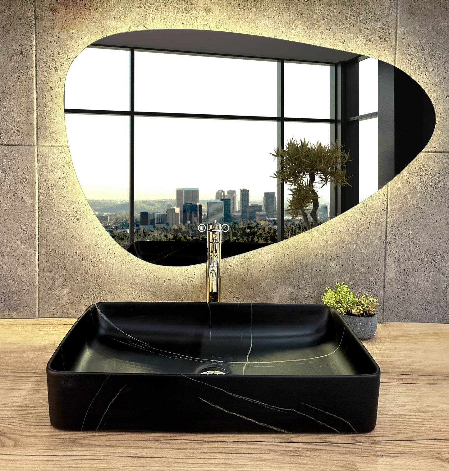 Aufsatzwaschbecken Denis Black Stone Matt 2